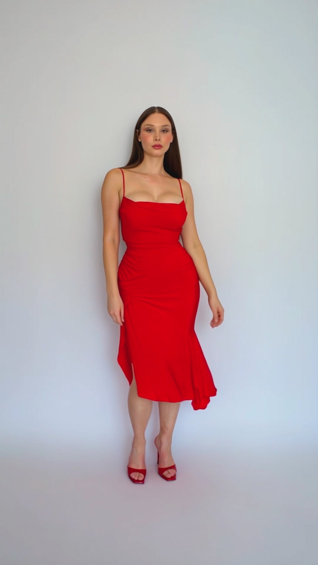 Pinko red silk dress